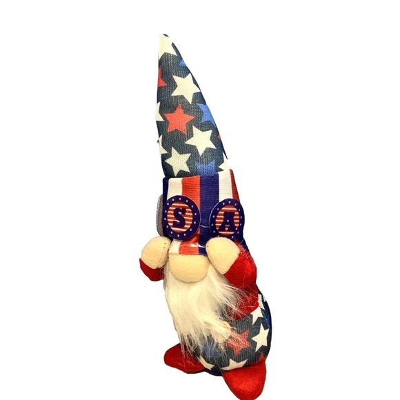 Lot of 2 Patriotic Gnome Plush Decor 4th Of July USA Red White Blue Memorial Day - Picture 5 of 8